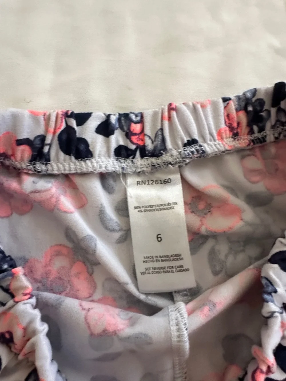 Little Lass White Tank & Ruffle Shorts Set with Pink and Navy Floral Print - Picture 4 of 9